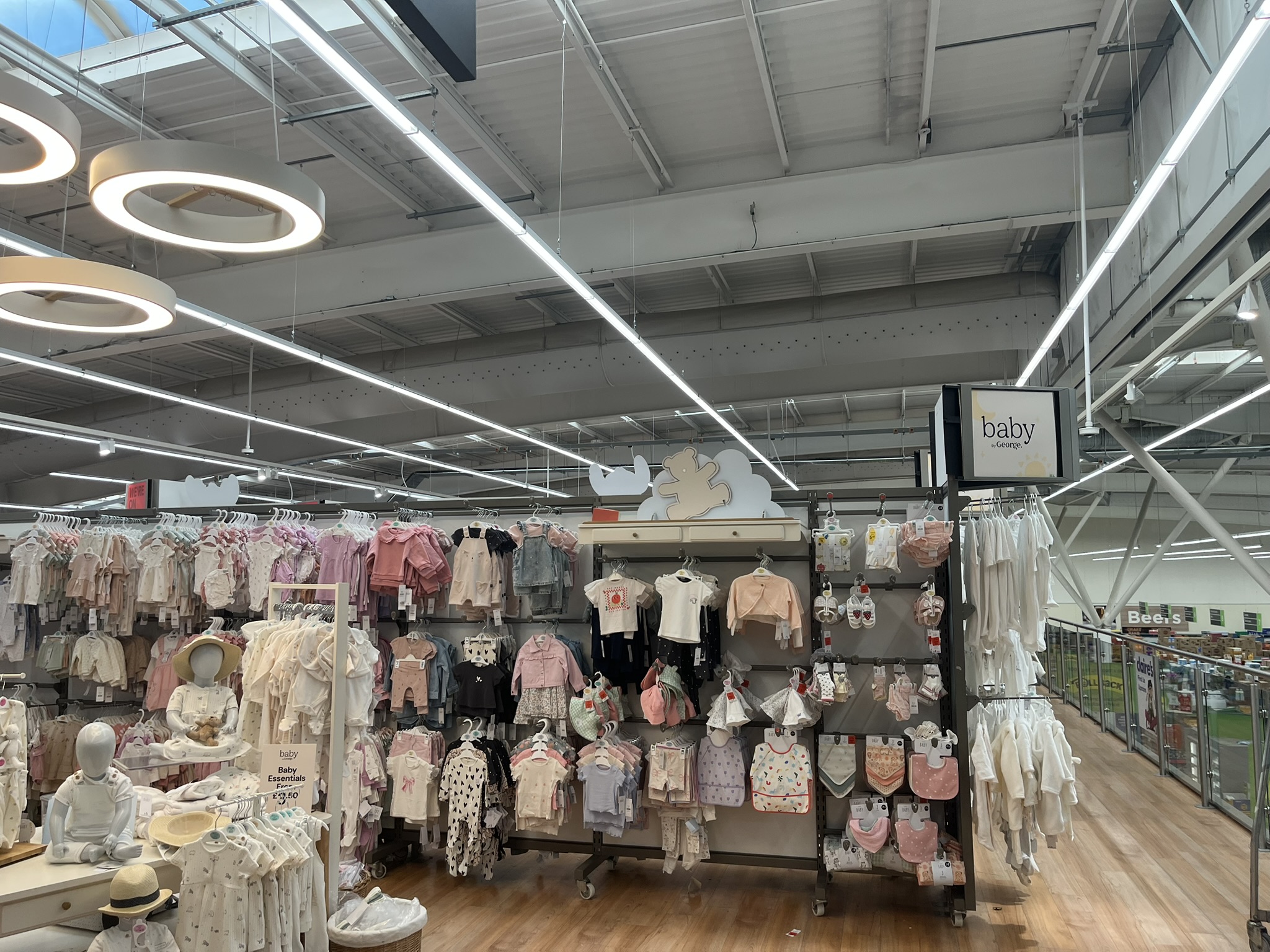 Lighting above the George baby clothing department