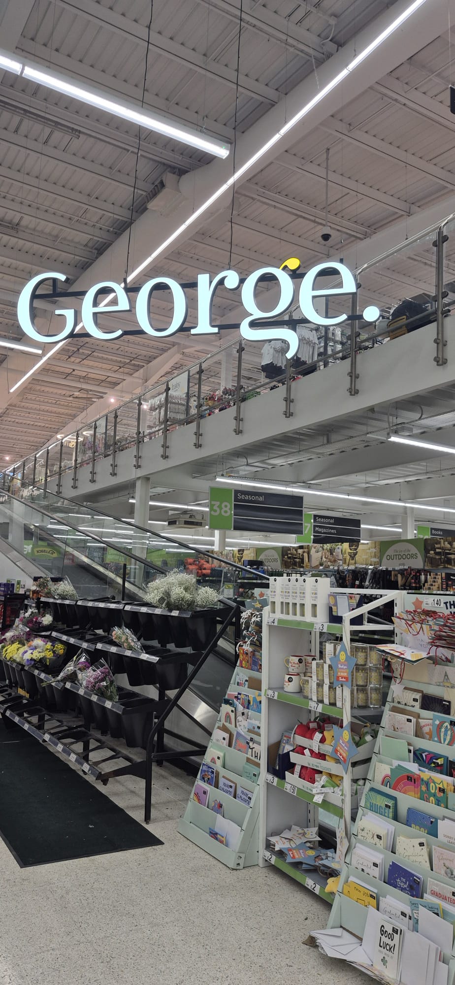 Retail lighting around the George mezzanine