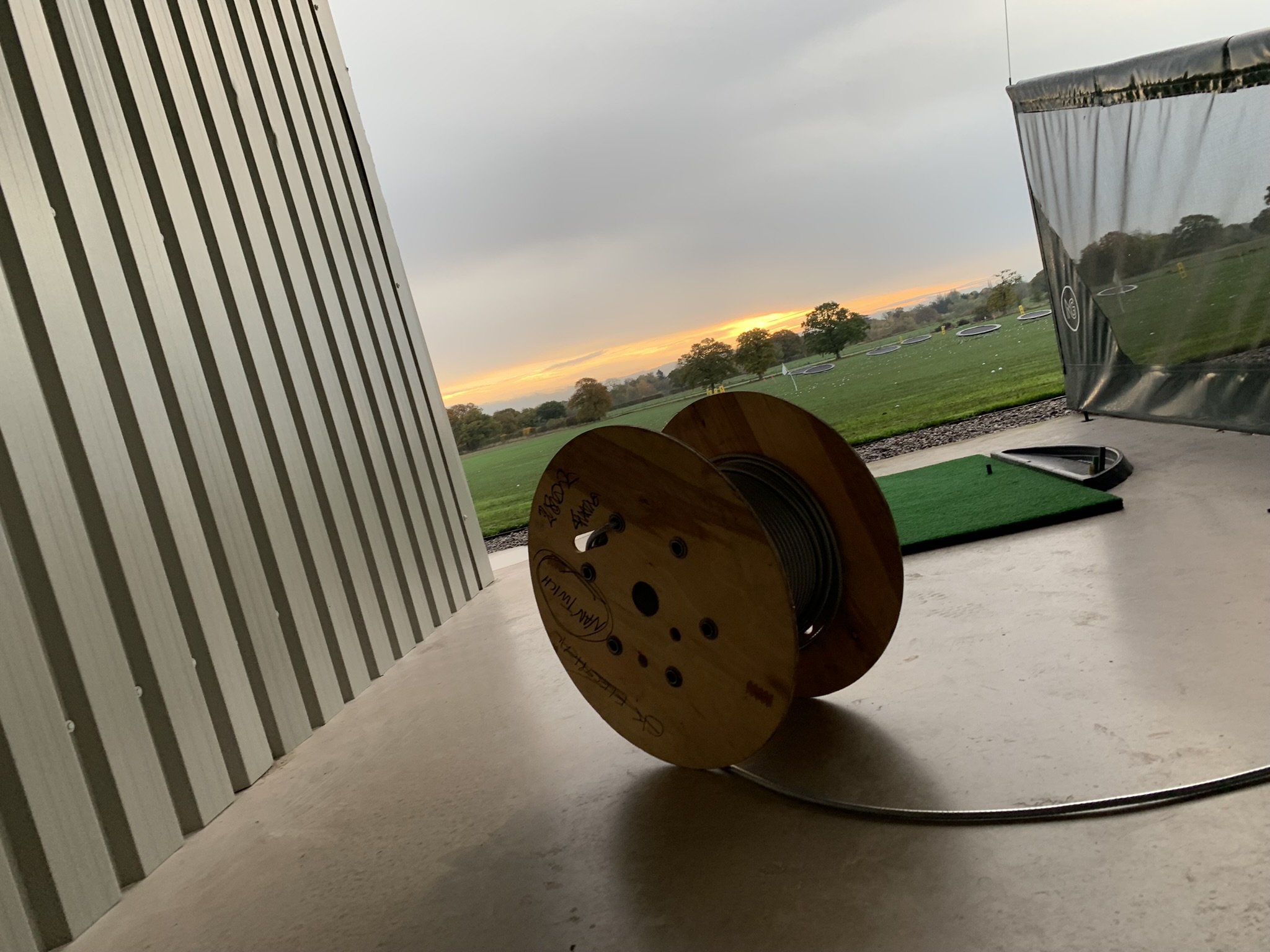 Cable installation works at the driving range