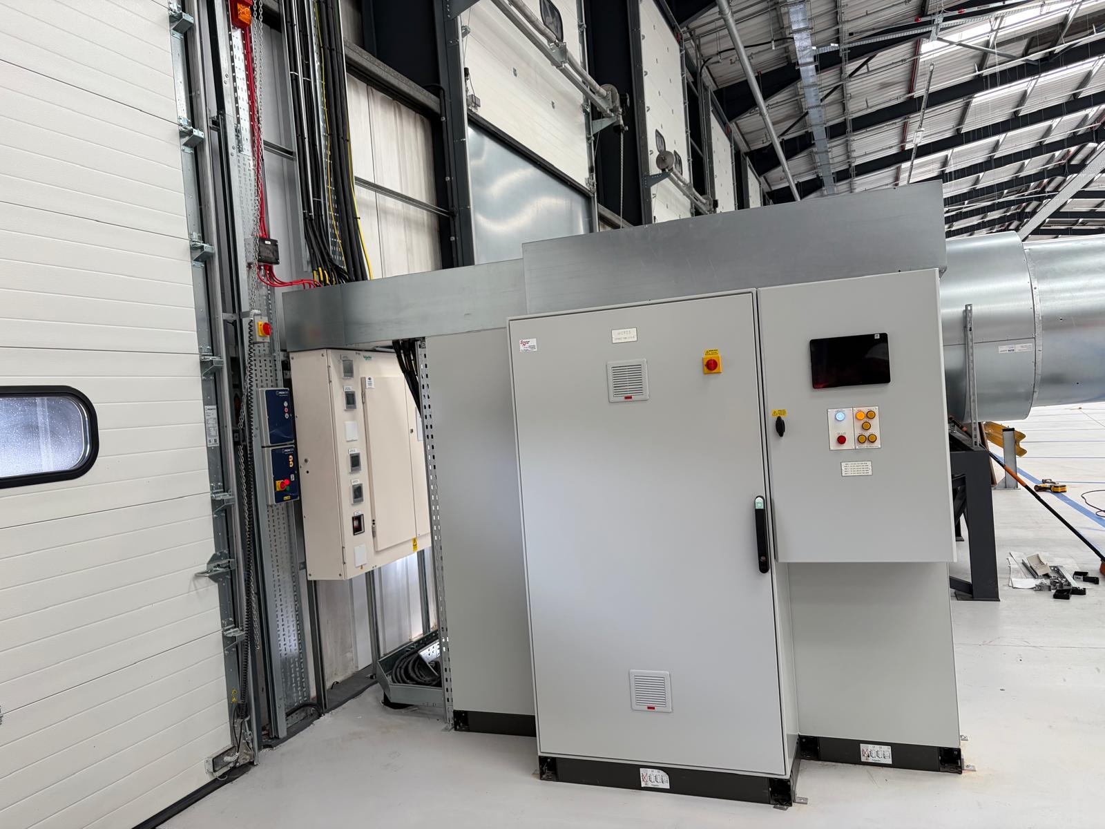 Ventilation control panels and cable routes