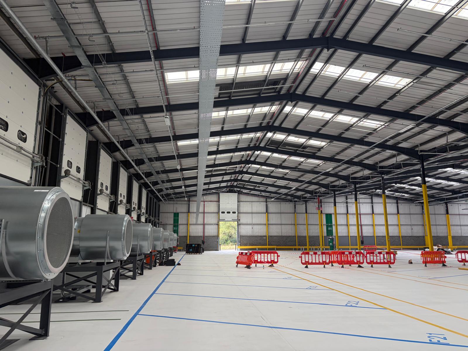 Warehouse ventilation installation overview