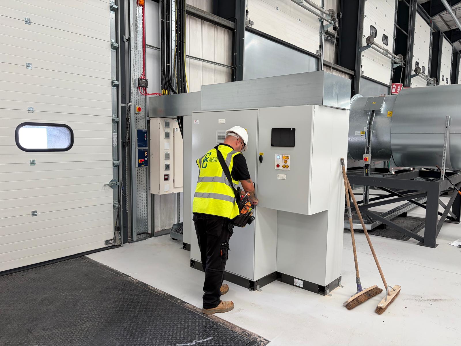 CK operative working at a ventilation control panel